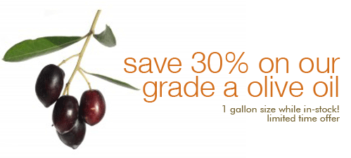 Save 30% On Our Grade A Olive Oil