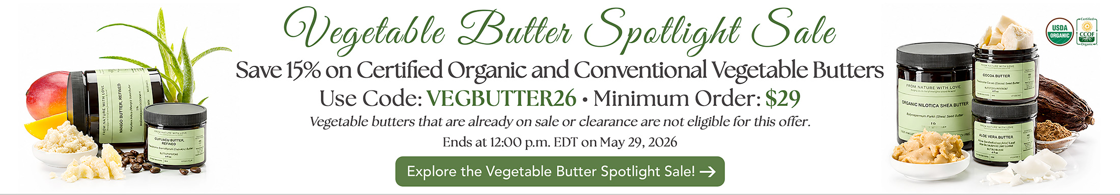 Save 15% on Vegetable Butters - Restock and Save Now!