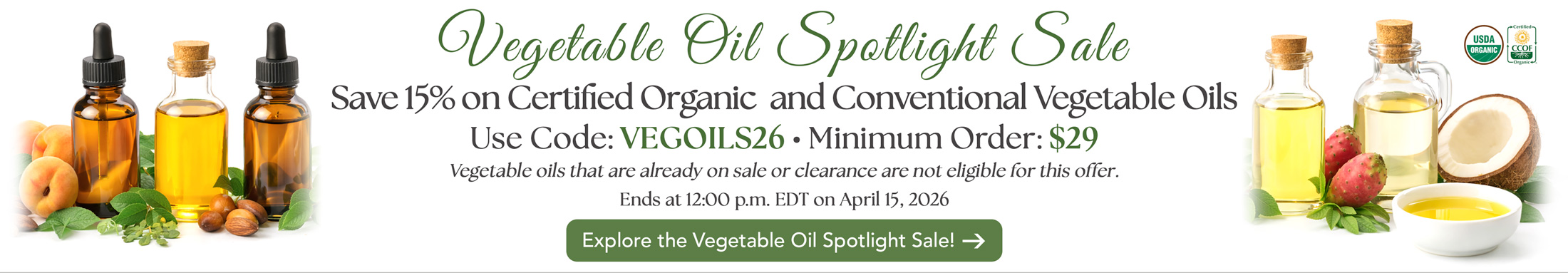 Save 15% on Vegetable Oils - Restock and Save Now!