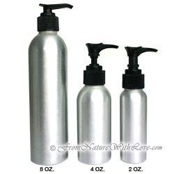 4 oz. Brushed Aluminum Bottle With Black Pump