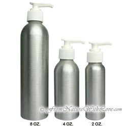 2 oz. Brushed Aluminum Bottle With White Pump