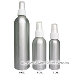 2 oz. Brushed Aluminum Bottle With White Sprayer