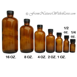 1/2 oz. Amber Boston Round Bottle with Cap