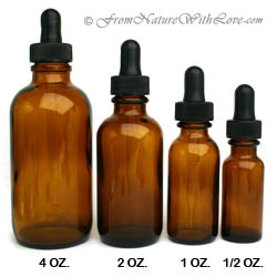 2 Ounce Amber Boston Round Bottles w/ Dropper