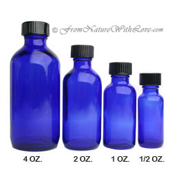 4 oz. Cobalt Boston Round Bottle with Cap