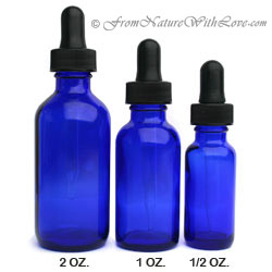 2 oz. Cobalt Boston Round Bottle with Dropper