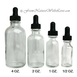4 oz. Flint Boston Round Bottles with Droppers