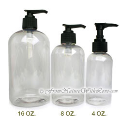 4 oz. PET Boston Round Bottles With Black Pumps