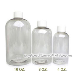 16 oz. PET Boston Round Bottles With Regular Caps