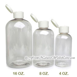 8 oz. PET Boston Round Bottles With Snap Caps