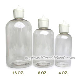 4 oz. PET Boston Round Bottles With Turret Caps