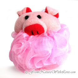 Pig Bath Pouf for Children