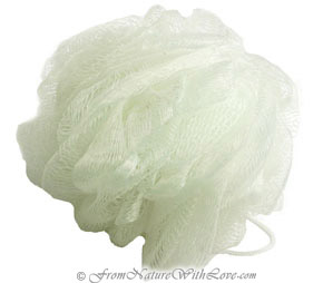 White Nylon Bath Pouf