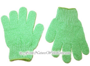 Mint Green Nylon Bath Gloves (pair)