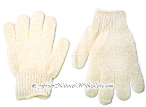 White Nylon Bath Gloves (pair)
