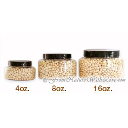 8 oz. Clear Oval PET Jars with Black Caps