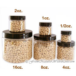 1/2 oz. Clear PET Jars with Black Caps